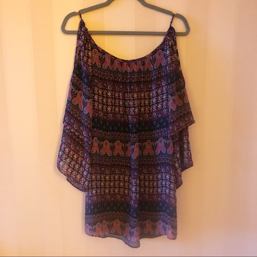 CINNAMON GIRL Cold Shoulder Paisley Dress